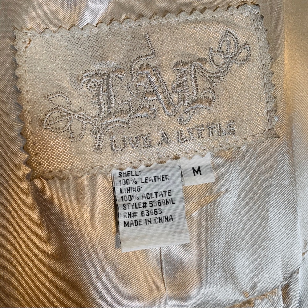 Rare 100% Leather Silver Statement Jacket - image 8